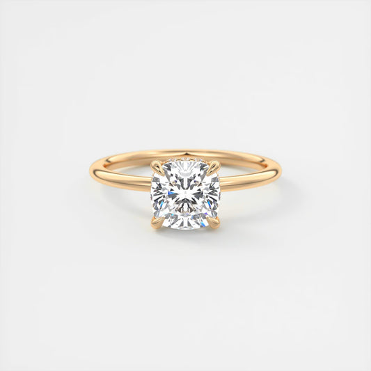 Aurora Hidden Halo Cushion Cut Diamond Engagement Ring