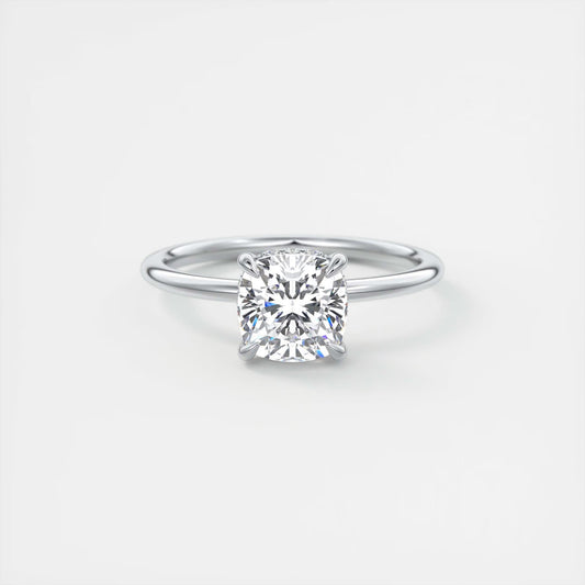 Aurora Hidden Halo Cushion Cut Diamond Engagement Ring