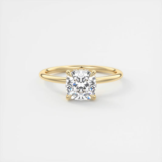 Aurora Hidden Halo Cushion Cut Diamond Engagement Ring