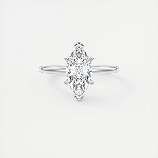 Aurora Hidden Halo Marquise Cut Diamond Engagement Ring