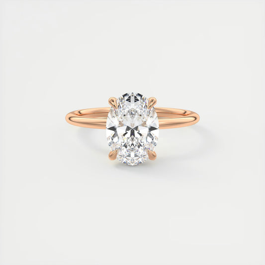 Aurora Hidden Halo Oval Cut Diamond Engagement Ring