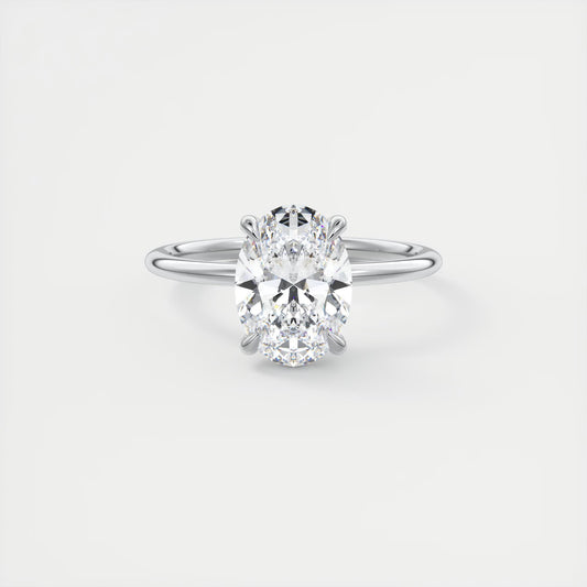 Aurora Hidden Halo Oval Cut Diamond Engagement Ring