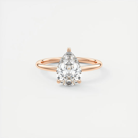 Aurora Hidden Halo Pear Shape Diamond Engagement Ring