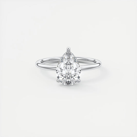Aurora Hidden Halo Pear Shape Diamond Engagement Ring