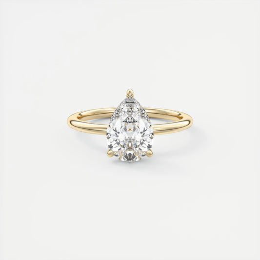Aurora Hidden Halo Pear Shape Diamond Engagement Ring