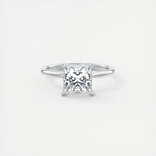 Aurora Hidden Halo Princess Cut Diamond Engagement Ring