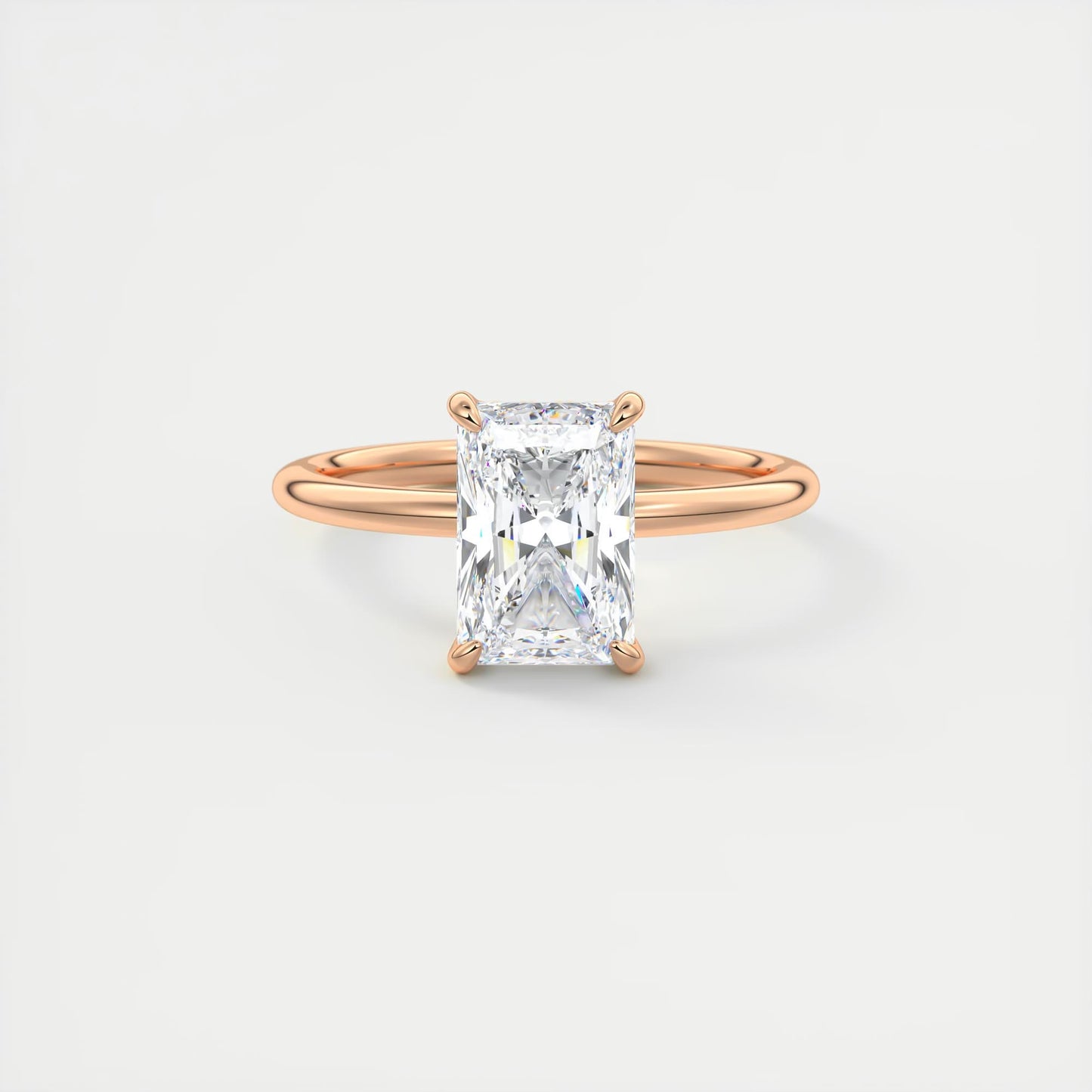Aurora Hidden Halo Radiant Cut Diamond Engagement Ring