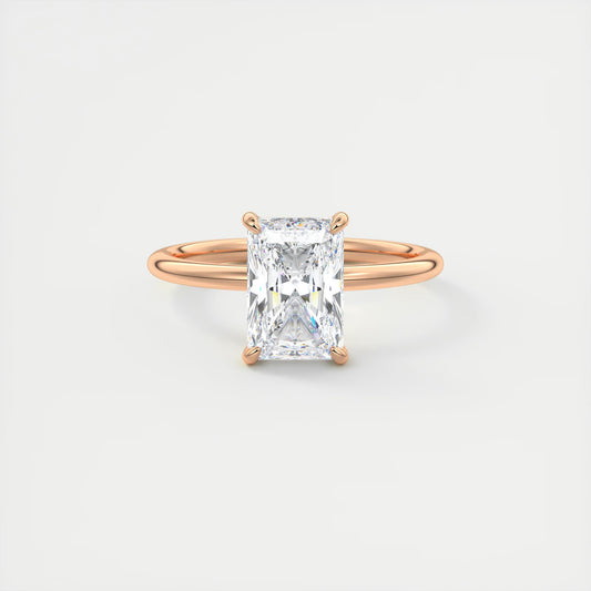 Aurora Hidden Halo Radiant Cut Diamond Engagement Ring