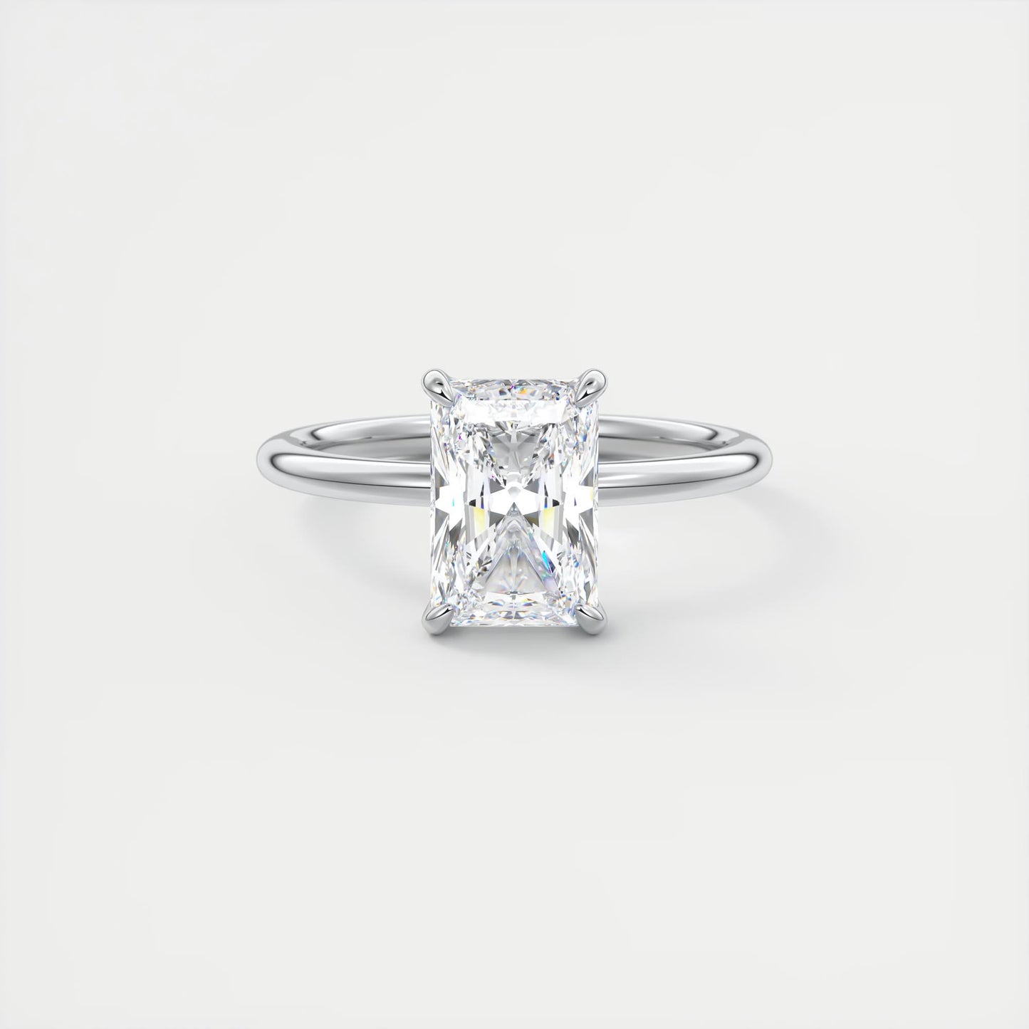 Aurora Hidden Halo Radiant Cut Diamond Engagement Ring