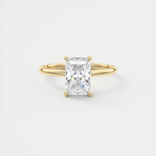 Aurora Hidden Halo Radiant Cut Diamond Engagement Ring