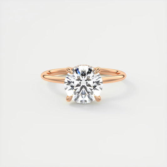 Aurora Hidden Halo Round Cut Diamond Engagement Ring