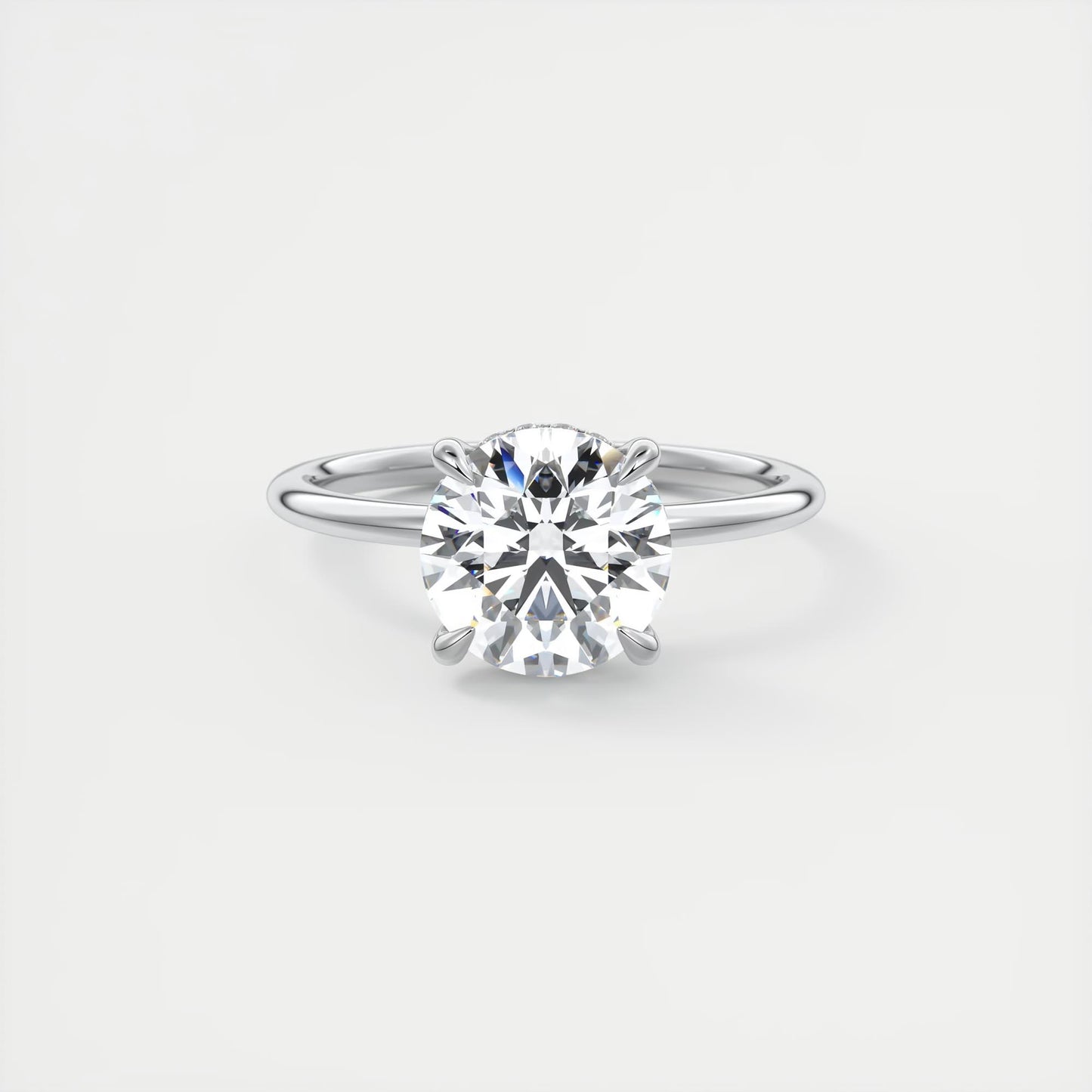Aurora Hidden Halo Round Cut Diamond Engagement Ring