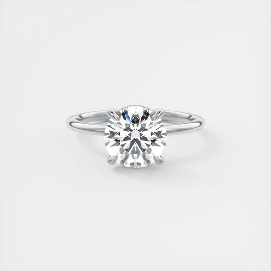Aurora Hidden Halo Round Cut Diamond Engagement Ring