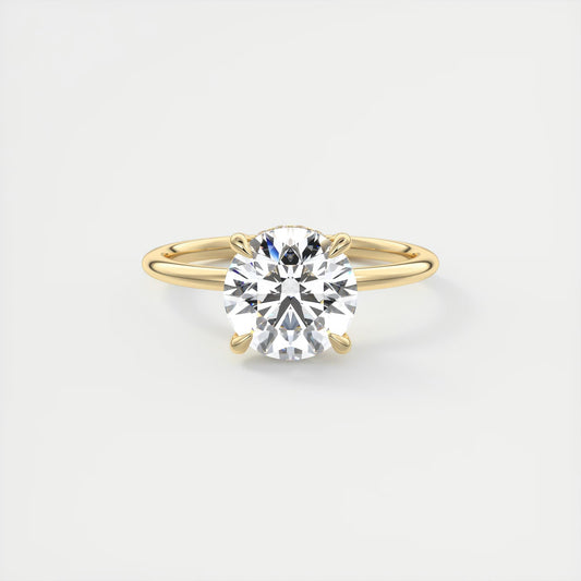 Aurora Hidden Halo Round Cut Diamond Engagement Ring