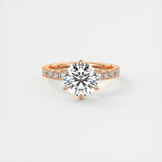 Elsa Eternity Round Cut Diamond Engagement Ring