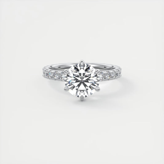 Elsa Eternity Round Cut Diamond Engagement Ring