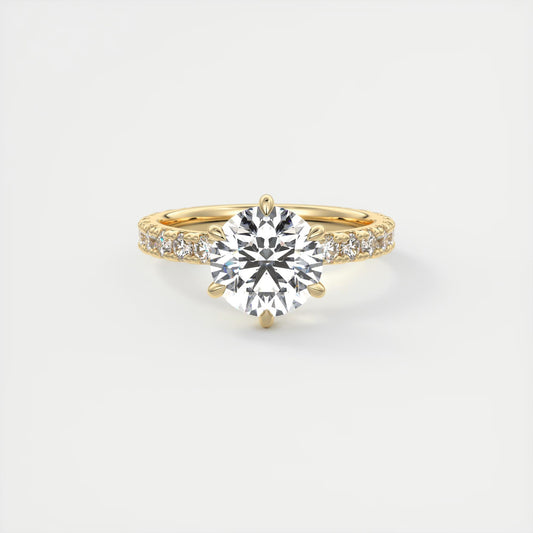 Elsa Eternity Round Cut Diamond Engagement Ring