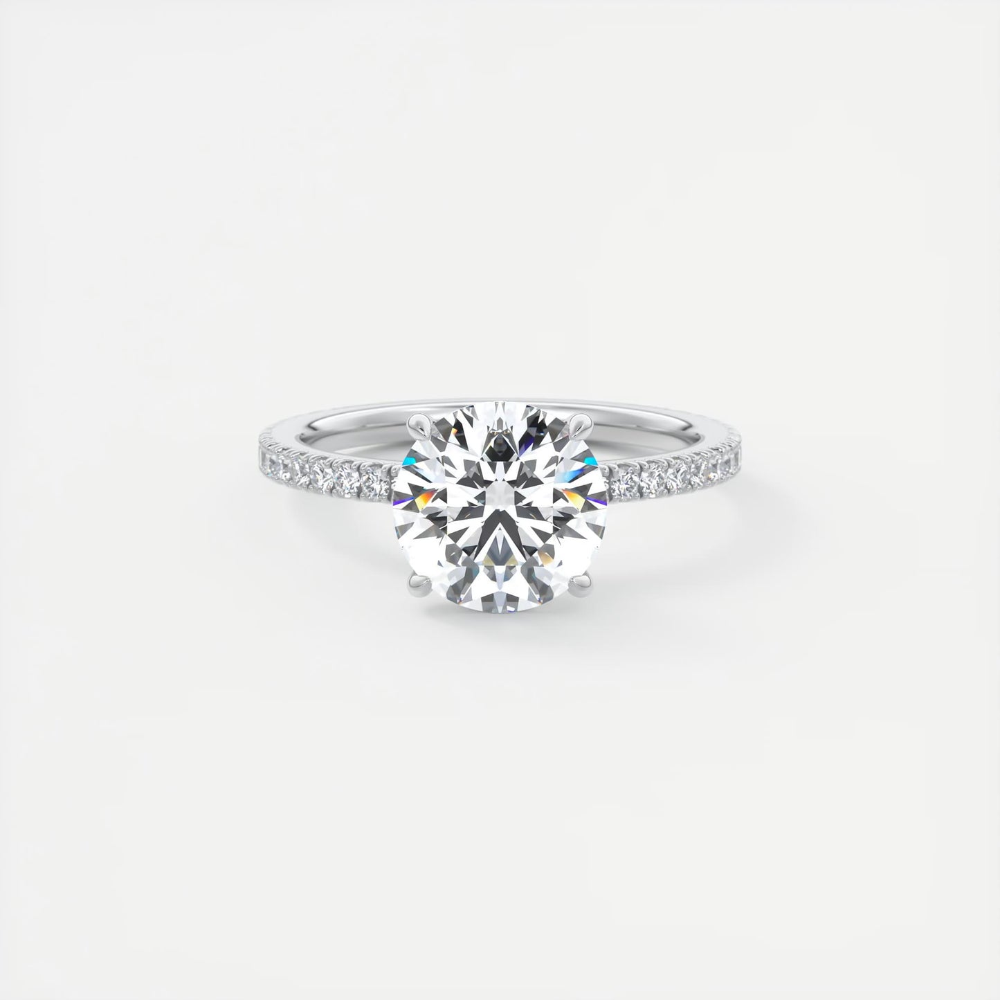 Emera Classic Pave Round Cut Diamond Engagement Ring