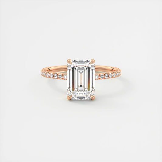 Evelyn Emerald Cut Diamond Engagement Ring