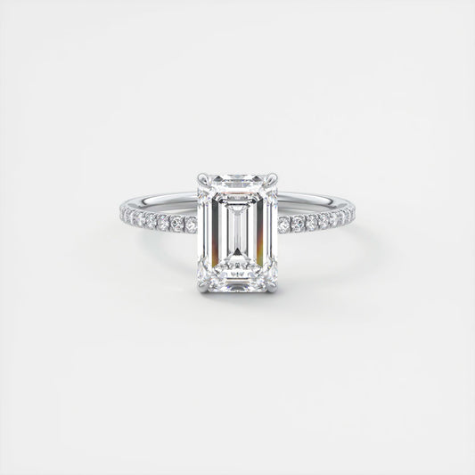 Evelyn Emerald Cut Diamond Engagement Ring
