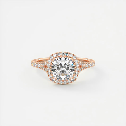 Grace Halo Cushion Cut Diamond Engagement Ring