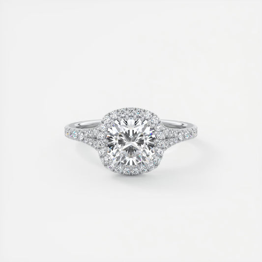 Grace Halo Cushion Cut Diamond Engagement Ring