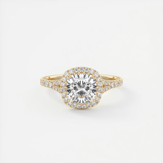Grace Halo Cushion Cut Diamond Engagement Ring