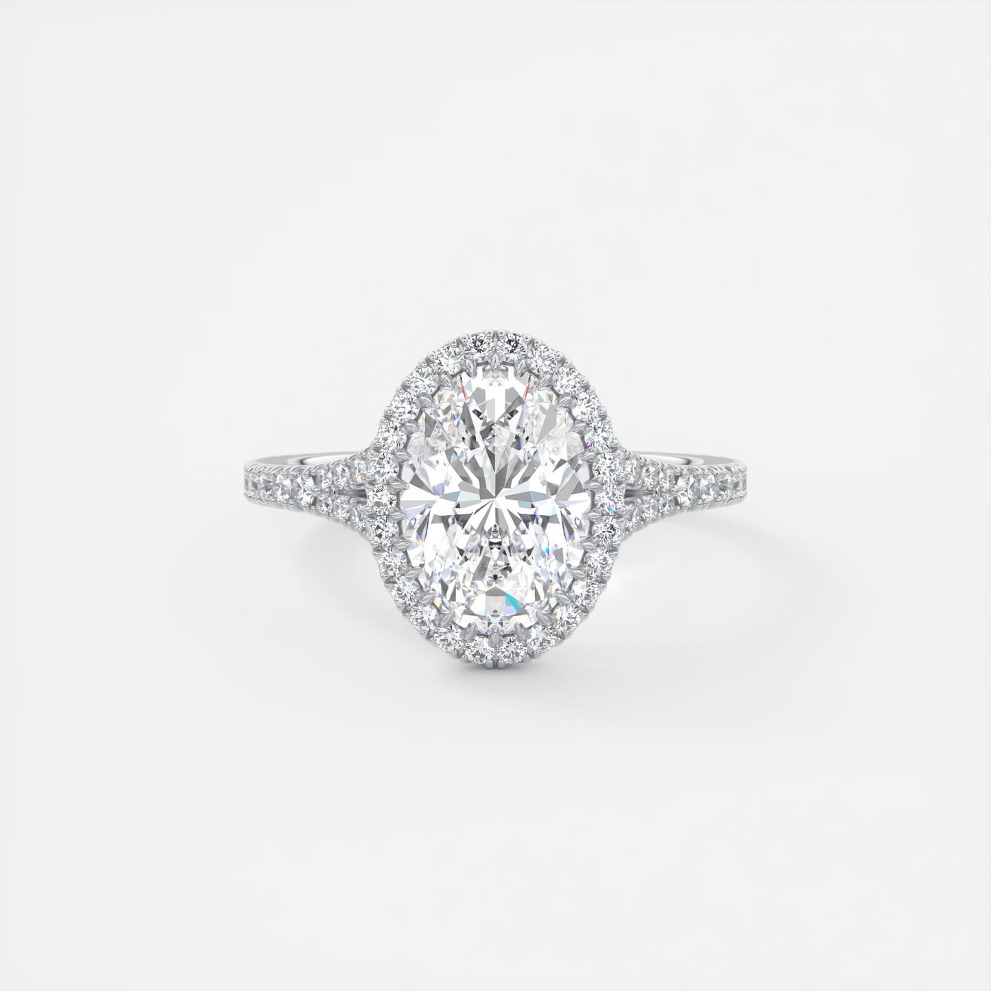 Grace Halo Oval Cut Diamond Engagement Ring