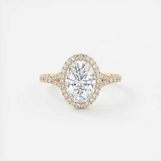Grace Halo Oval Cut Diamond Engagement Ring