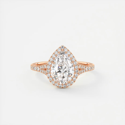 Grace Halo Pear Shape Diamond Engagement Ring