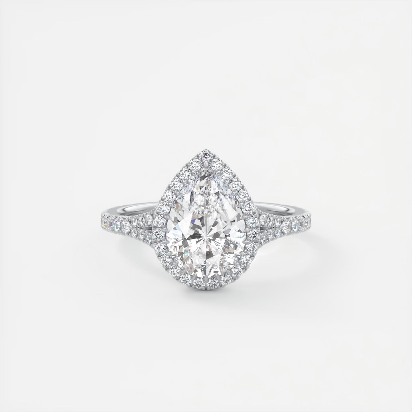 Grace Halo Pear Shape Diamond Engagement Ring