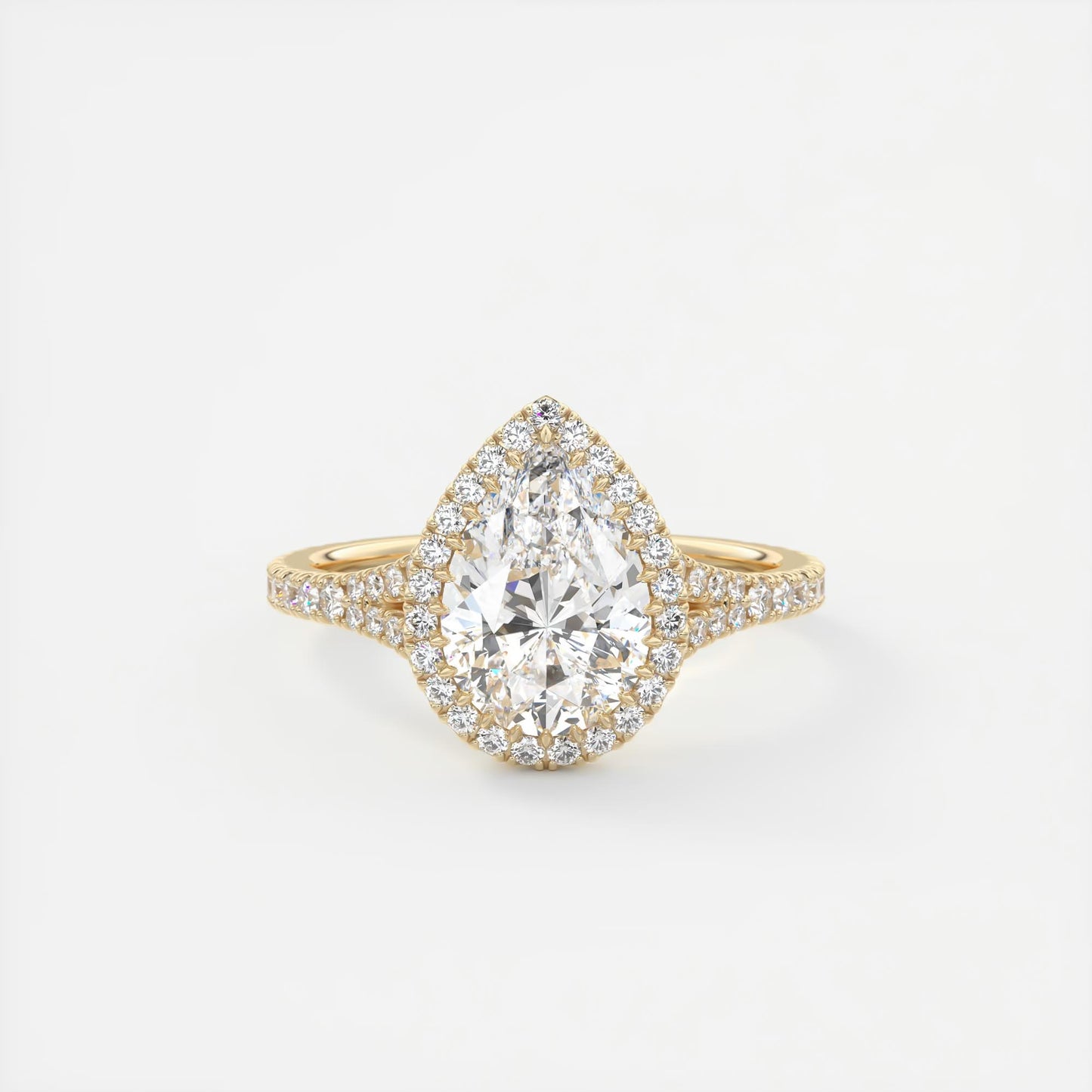 Grace Halo Pear Shape Diamond Engagement Ring