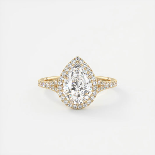 Grace Halo Pear Shape Diamond Engagement Ring