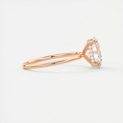 Aurora Hidden Halo Oval Cut Diamond Engagement Ring