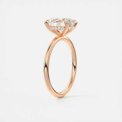 Aurora Hidden Halo Oval Cut Diamond Engagement Ring