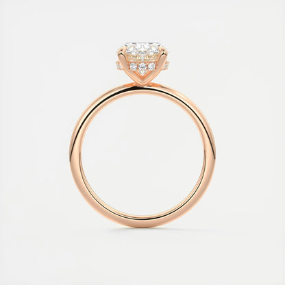 Aurora Hidden Halo Oval Cut Diamond Engagement Ring
