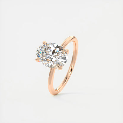 Aurora Hidden Halo Oval Cut Diamond Engagement Ring