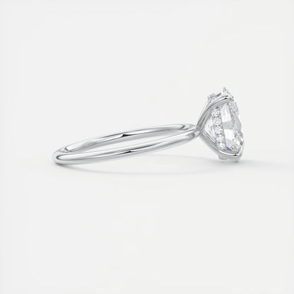 Aurora Hidden Halo Oval Cut Diamond Engagement Ring
