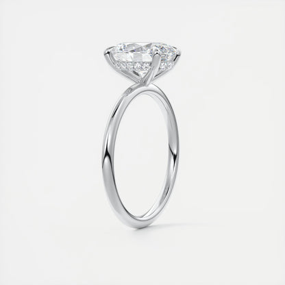 Aurora Hidden Halo Oval Cut Diamond Engagement Ring