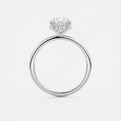 Aurora Hidden Halo Oval Cut Diamond Engagement Ring