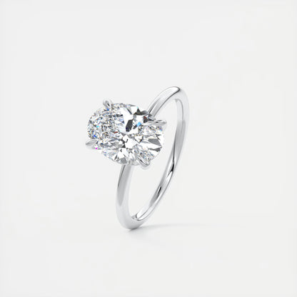 Aurora Hidden Halo Oval Cut Diamond Engagement Ring