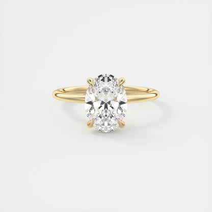 Aurora Hidden Halo Oval Cut Diamond Engagement Ring