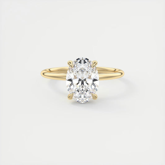 Aurora Hidden Halo Oval Cut Diamond Engagement Ring