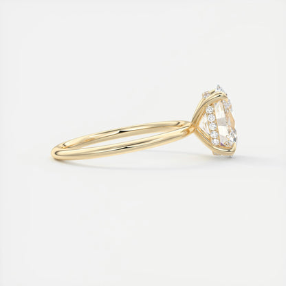 Aurora Hidden Halo Oval Cut Diamond Engagement Ring