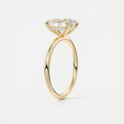 Aurora Hidden Halo Oval Cut Diamond Engagement Ring