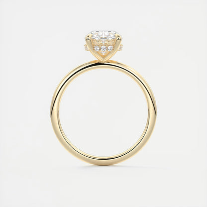 Aurora Hidden Halo Oval Cut Diamond Engagement Ring