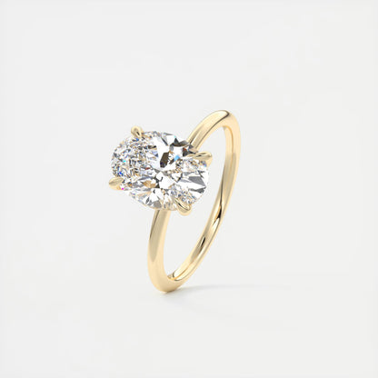 Aurora Hidden Halo Oval Cut Diamond Engagement Ring