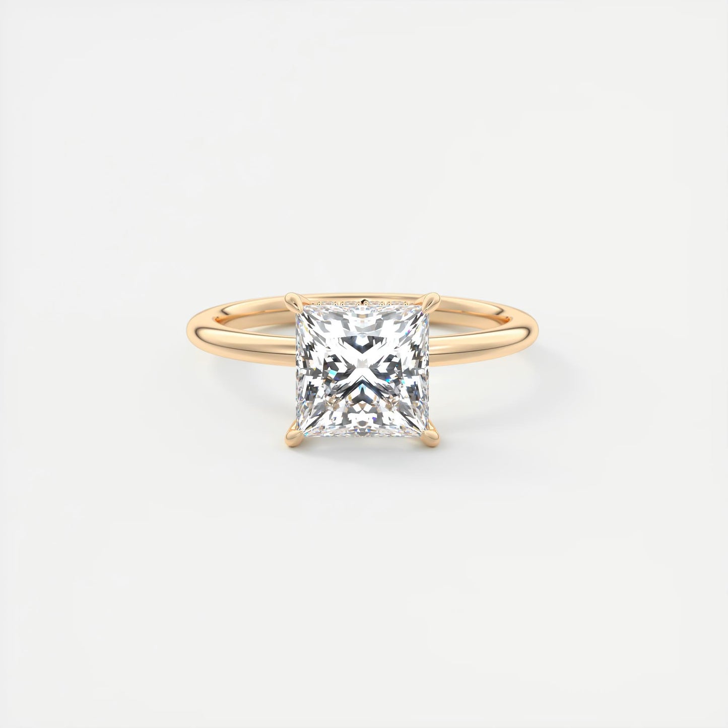 Aurora Hidden Halo Princess Cut Diamond Engagement Ring