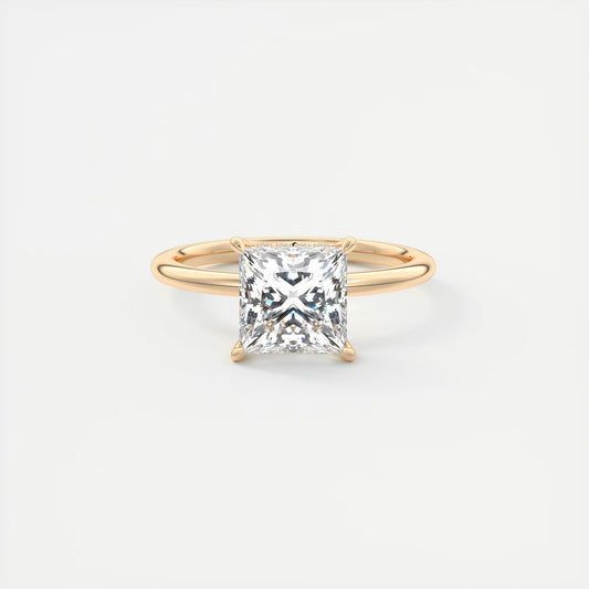 Aurora Hidden Halo Princess Cut Diamond Engagement Ring