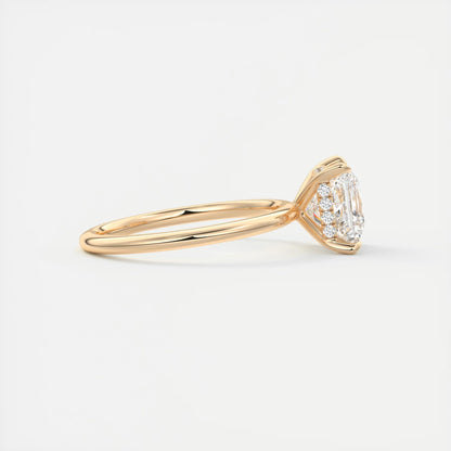 Aurora Hidden Halo Princess Cut Diamond Engagement Ring